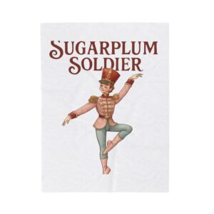 New Arrivals sugarplum soldier velveteen plush blanket — nutcracker ballet holiday throw